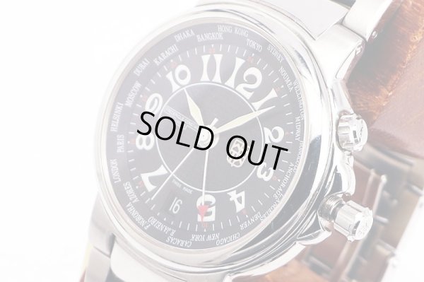 フレデリッックコンスタント　ハイライフＧＭＴ　ＦＣ３０８Ｘ３Ｈ５／６　黒文字盤　サイド拡大