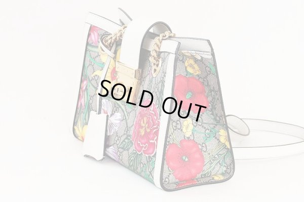 グッチ　フローラー パドロック GGスモールショルダーバック 498156 204991 ベージュ／ホワイト　サイド