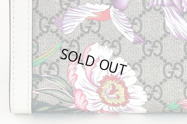 グッチ　フローラー パドロック GGスモールショルダーバック 498156 204991 ベージュ／ホワイト　底拡大