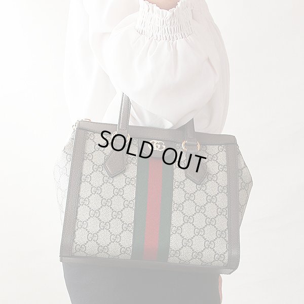 グッチ　オフィディア GGスモール トートバック 547551 520981 ベージュ／エボニー　持ったイメージ