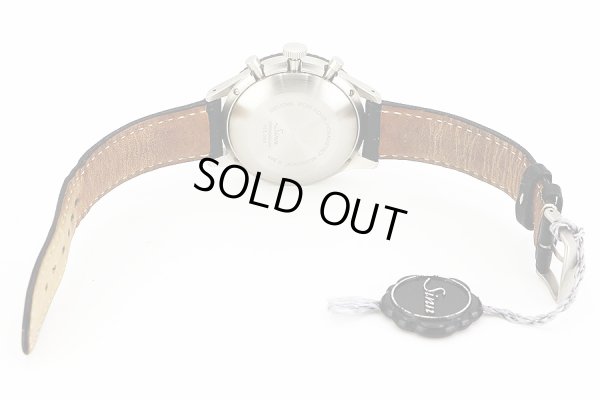 ジン　１５５　レプリカ　２カウンタークロノ　黒文字盤　革ベルト