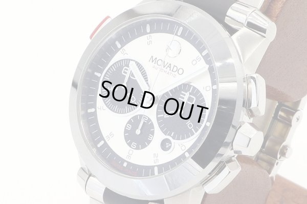 モバード　ヴィジオ　クロノグラフ　３８．Ｈ９．１８９１　銀文字盤　黒インダイアル　サイド拡大(1)