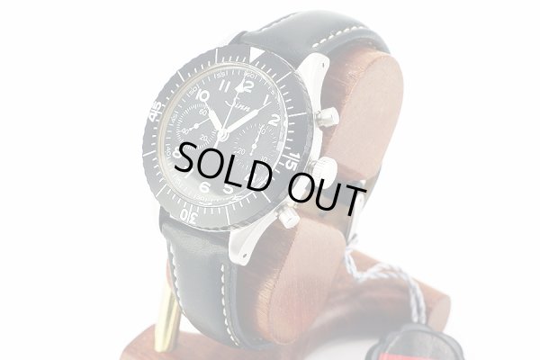 ジン　１５５　レプリカ　２カウンタークロノ　黒文字盤　サイド