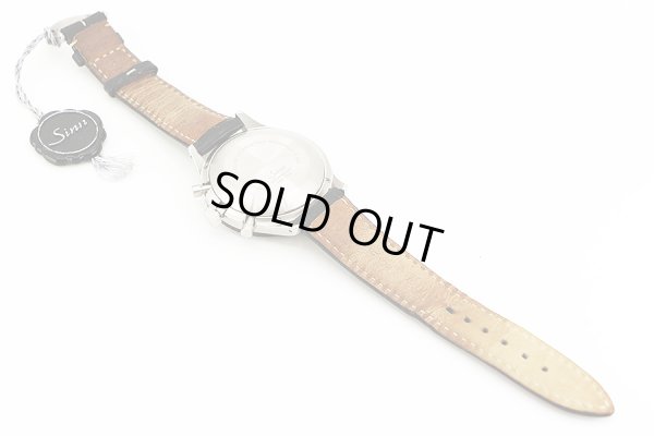 ジン　１５５　レプリカ　２カウンタークロノ　黒文字盤　革ベルト状態　裏面