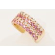 K18PG ピンクサファイアダイアイリリング 0.758ct 0.973ct 6.60g　サイド
