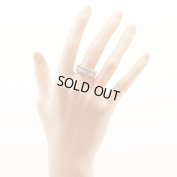 K18PG ピンクサファイアダイアイリリング 0.758ct 0.973ct 6.60g　装着イメージ