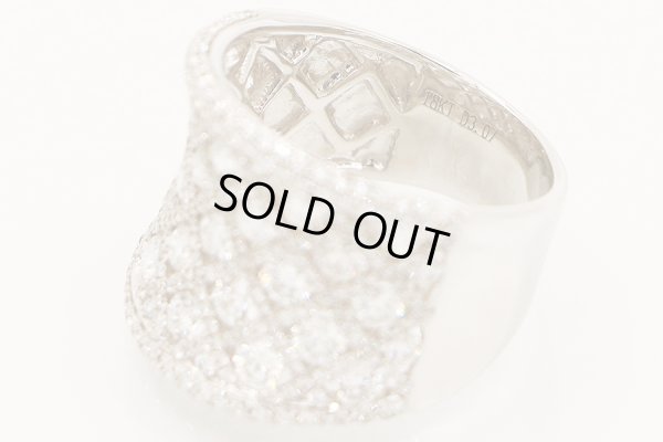 K18WG ダイアイリリング 3.07ct 9.70g　刻印(1)