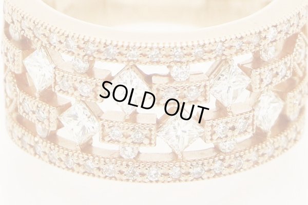 K18PG ダイアイリリング 0.90ct 8.40g　拡大