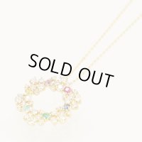 K18 マルチダイアイリペンダントネックレス 0.47ct 1.14ct 6.90g 