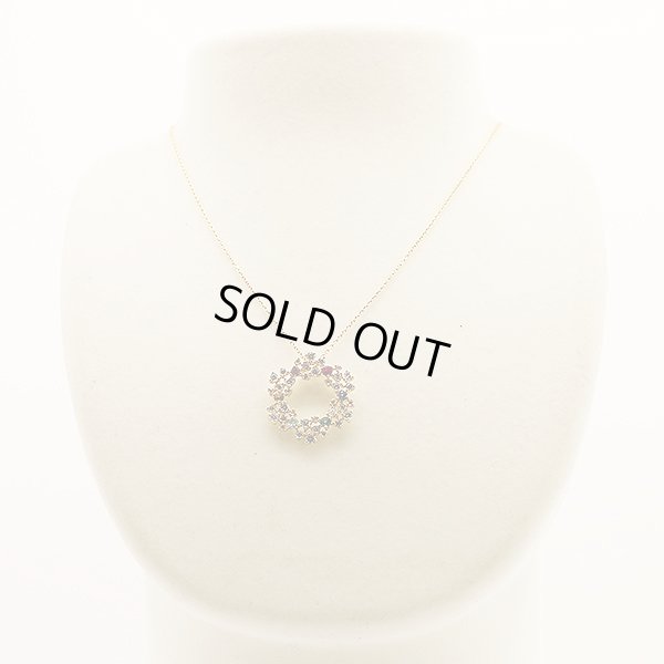 K18 マルチダイアイリペンダントネックレス 0.47ct 1.14ct 6.90g 　装着イメージ