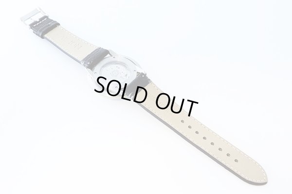 アイシオン　ＡＮ－Ｓ０３　回転ディスク式　黒文字盤　革ベルト状態　裏面