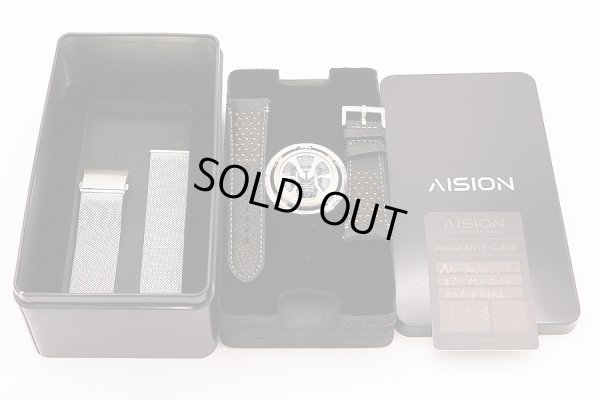 アイシオン　ＡＮ－Ｓ０３　回転ディスク式　黒文字盤　箱・保証書