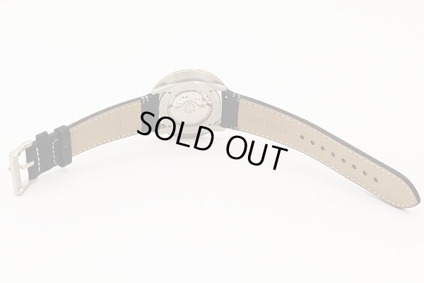 アイシオン　ＡＮ－Ｓ０３　回転ディスク式　黒文字盤　革ベルト