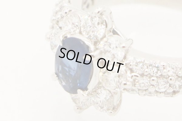 PT900 サファイアダイアイリリング 1.006ct 1.33ct 9.20g　拡大