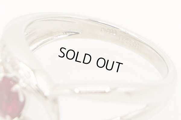 PT900 ルビーダイアイリリング 0.453ct 0.23ct 5.60g　刻印(1)