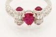 PT900 ルビーダイアイリリング 0.76ct 0.37ct 0.74ct 5.40g　拡大