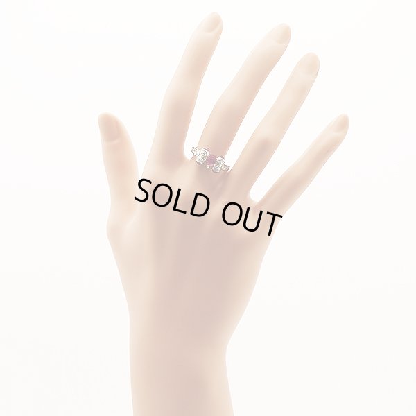 PT900 ルビーダイアイリリング 0.76ct 0.37ct 0.74ct 5.40g　装着イメージ