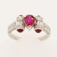 PT900 ルビーダイアイリリング 0.76ct 0.37ct 0.74ct 5.40g