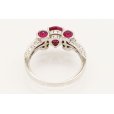 PT900 ルビーダイアイリリング 0.76ct 0.37ct 0.74ct 5.40g　内側