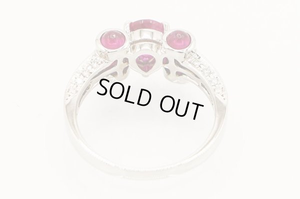 PT900 ルビーダイアイリリング 0.76ct 0.37ct 0.74ct 5.40g　内側
