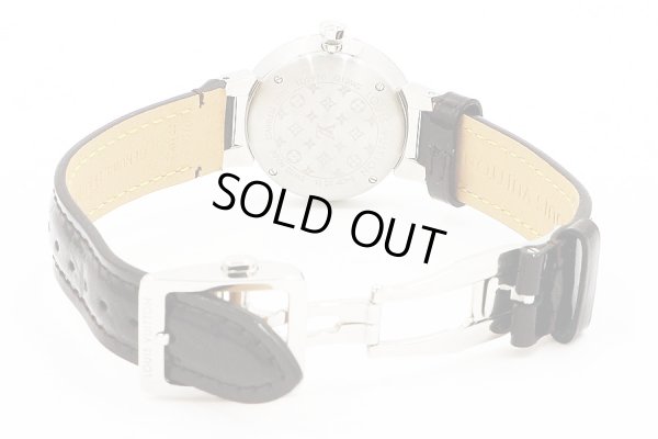 ルイヴィトン　タンブール　Ｑ１２ＭＧ　銀文字盤　８Ｐ　革ベルト