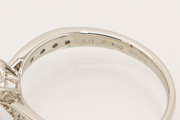 PT900 ダイアイリリング 0.402ct 0.11ct 2.90g　刻印(1)