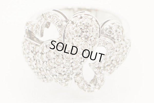 K18WG ダイアイリリング 1.24ct 7.80g　拡大