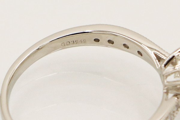 PT900 ダイアイリリング 0.402ct 0.11ct 2.90g　刻印(2)