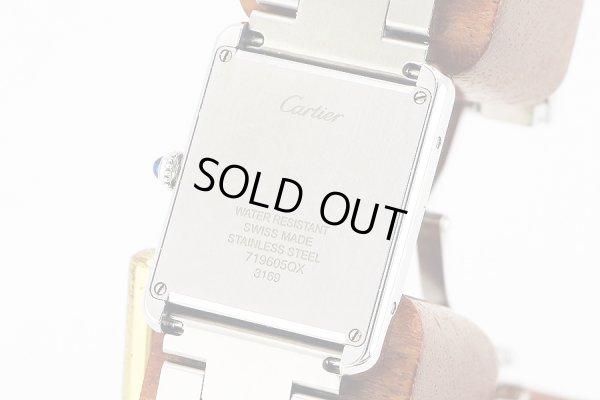 カルティエ　タンクソロＬＭ　３１６９　銀文字盤　裏面拡大