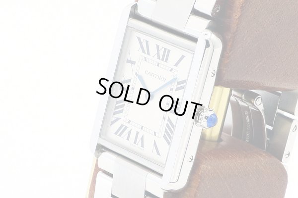 カルティエ　タンクソロＬＭ　３１６９　銀文字盤　サイド拡大