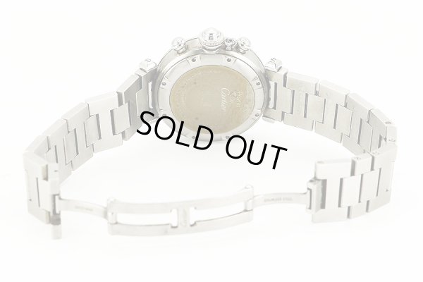 カルティエ　パシャＣ　クロノグラフ　２４１２　銀文字盤　黒インダイアル　ブレス