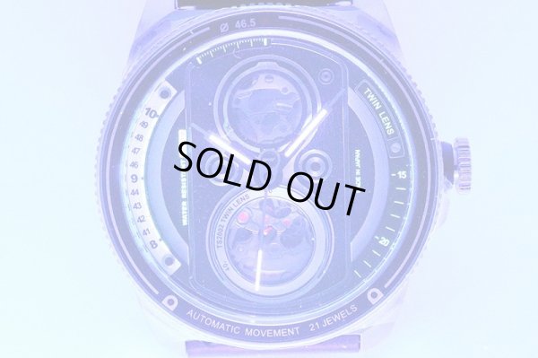 タックス　２００２Ａ－ＳＥＴ　２眼カメラ型　銀文字盤　ライト