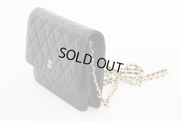 シャネル クラシック チェーンウォレット AP0250 ブラック/GP金具 サイド