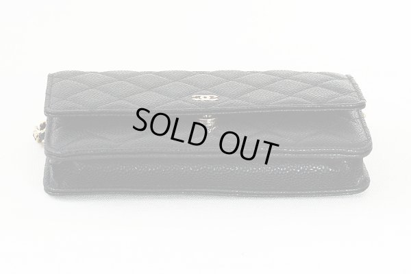 シャネル クラシック チェーンウォレット AP0250 ブラック/GP金具 底