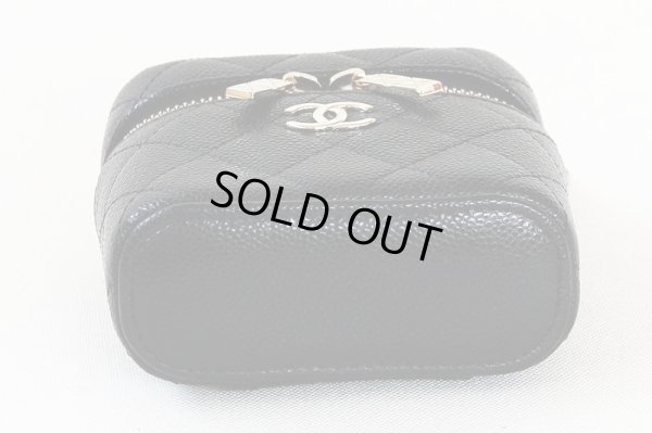 シャネル　スモールヴァニティショルダー AP2503 ブラック／GP金具　底