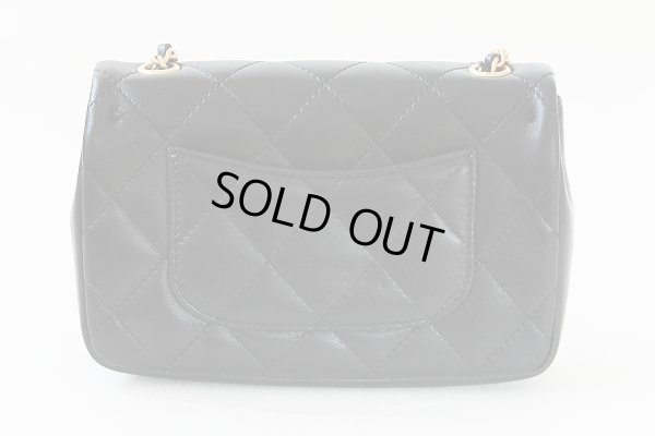 シャネル　ミニフラップバック AS3456 ブラック／GP金具（ハート付）　裏面