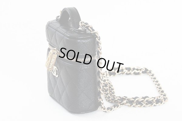 シャネル　スモールヴァニティショルダー AP2503 ブラック／GP金具　サイド