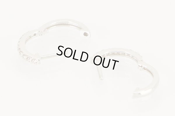 K18WG ダイアイリフープピアス 0.08ct*2 1.60g 　留め具外したイメージ(1)