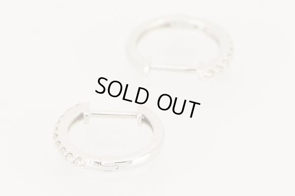 K18WG ダイアイリフープピアス 0.08ct*2 1.60g　拡大