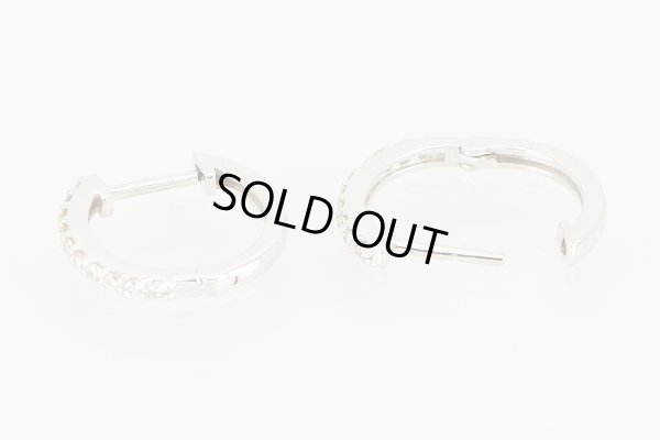 K18WG ダイアイリフープピアス 0.08ct*2 1.60g 　留め具外したイメージ(2)