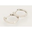 K18WG ダイアイリフープピアス 0.08ct*2 1.60g 　留め具留めたイメージ