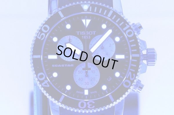 ティソ　シースター１０００　Ｔ１２０．４１７　黒文字盤　銀インダイアル　ライト