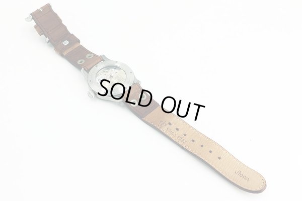 ストーヴァ　フリーガー　バウマスター　ＳＴＷ－ＦＩＬ－Ｂ－Ｌ　黒文字盤　革ベルト状態　裏面