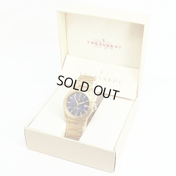 トラサルディ　ＴＲＤ－２８３２　ＧＭＴ　青文字盤　箱