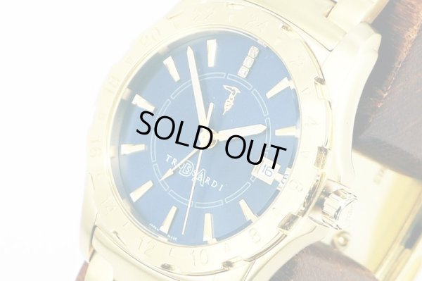 トラサルディ　ＴＲＤ－２８３２　ＧＭＴ　青文字盤　サイド拡大