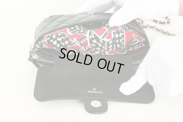 シャネル エコバック マトラッセ チェーンショルダー ブラック/レッド/GP金具 中身エコバッグ