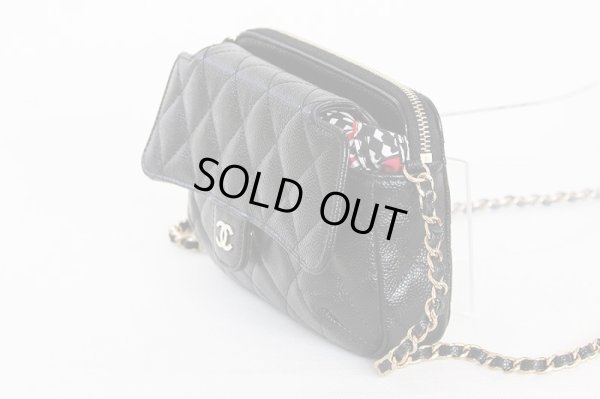 シャネル エコバック マトラッセ チェーンショルダー ブラック/レッド/GP金具 サイド