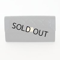シャネル　ボーイシャネル ロングフラップウォレット A80286 ブラック／GP金具