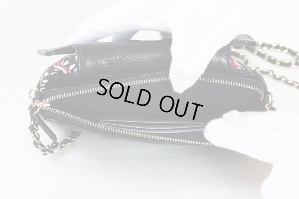 シャネル エコバック マトラッセ チェーンショルダー ブラック/レッド/GP金具 中身