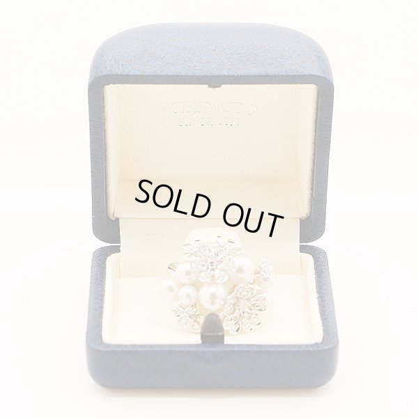 ミキモト　750WG パールダイアイリリング 0.50ct 17.50g　箱